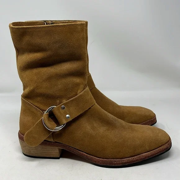 FREE PEOPLE VIENNA ANKLE BOOT CAMEL COLOR SUEDE EU 40 FITS LIKE 8.5 LIKE NEW - Picture 6 of 14